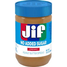 Jif Peanut Butter Spread, No Added Sugar, Creamy 15.5 Oz