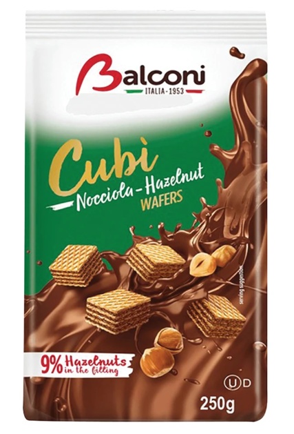 Balconi Cubi Hazelnut Wafer 8.8Oz