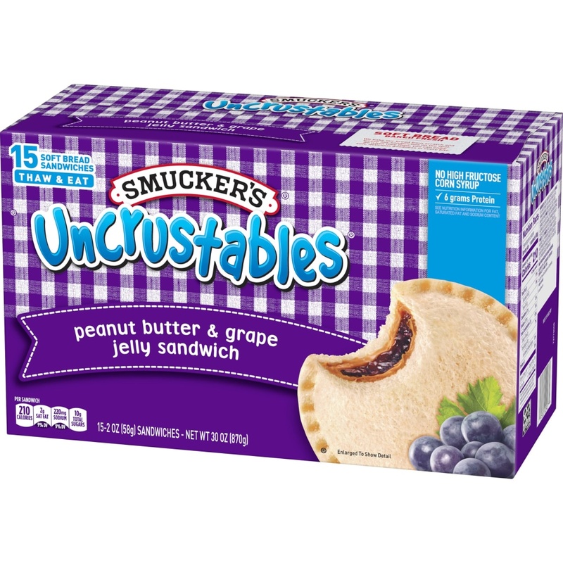 Smucker's Uncrustables Frozen Peanut Butter & Grape Jelly Sandwich