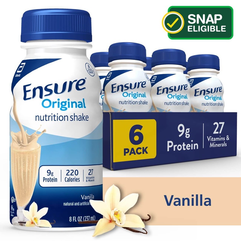 Ensure Original Nutrition Shake With 9 Grams Of Protein, Meal Replacement Shakes, Vanilla, 8 Fl Oz