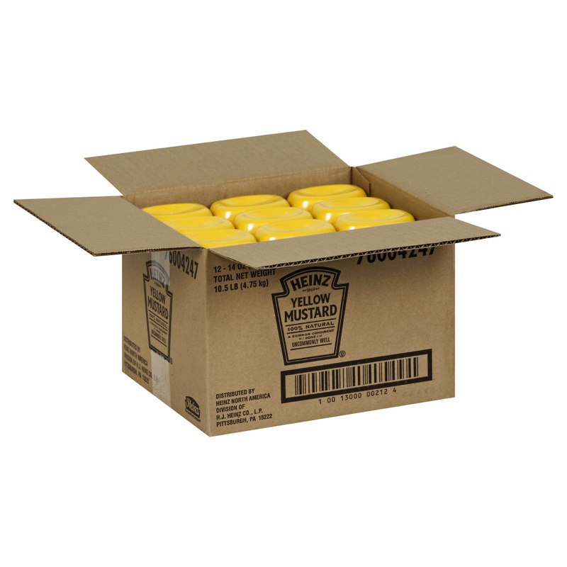 Heinz 100% Natural Yellow Mustard 14 Oz Bottle