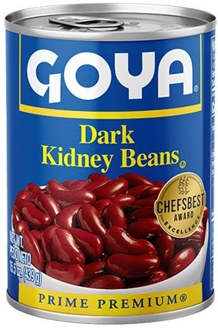 Goya Kidney Beans, Low Sodium, Dark