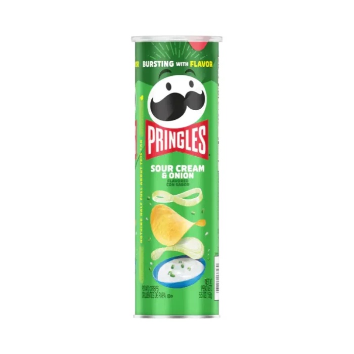 Pringles Potato Crisps Chips Sour Cream & Onion Flavored