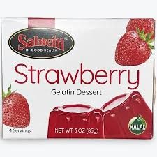 Sahtein Gelatin Dessert, Strawberry 3 Oz