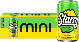 Starry Lemon Lime Soda, Caffeine Free, Mini Cans 7.5 Fl Oz
