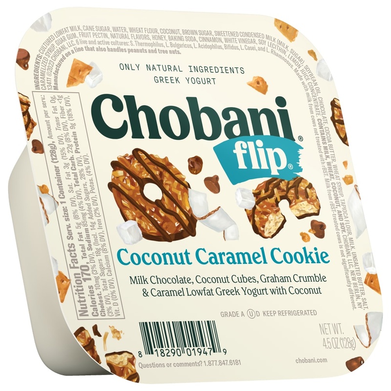 Chobani Flip Greek Coconut Caramel Cookie Yogurt 4.5 Oz