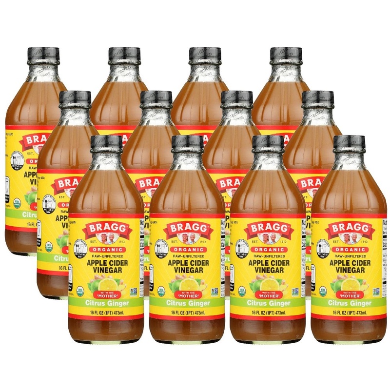Bragg Apple Cider Vinegar, Organic, Citrus Ginger 16 Fl Oz