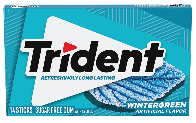 Trident Wintergreen Gum Sugar Free Gum, 14 Piece Pack