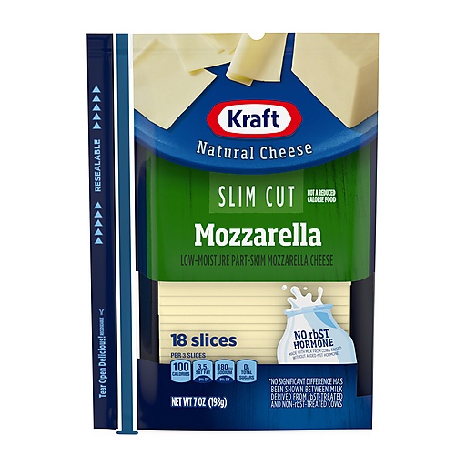 Kraft Slim Cut Mozzarella Natural Cheese Slices