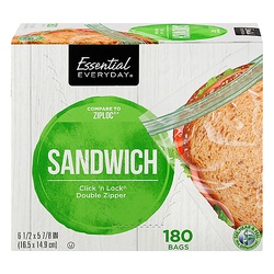 Essential Everyday Sandwich Bags, Double Zipper