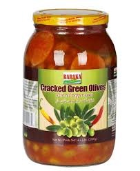 Baraka Cracked Green Olives 4.4 Lbs