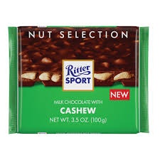 Ritter Sport Milk Chocolate With Cashew Bar