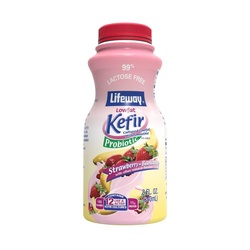 Lifeway Kefir, Lowfat Milk, Cultured, Strawberry Banana 8 Fl Oz