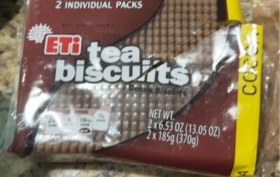 Eti Tea Biscuit Cocoa 2 Pcs 13.05 Oz (370 Gr)