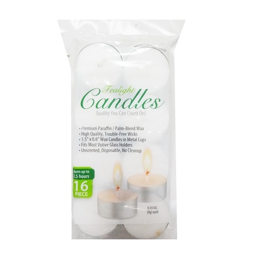 Tealight Candles 16pk 2.5 Hours Burn