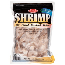 Wholey Raw Tail On Shrimp