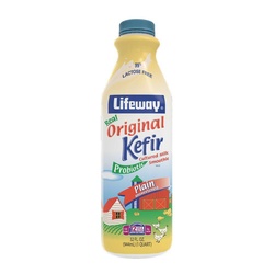 Lifeway Probiotic Original Cultured Plain Unsweetened Milk Kefir, 32 Ounce â€“ 6 P