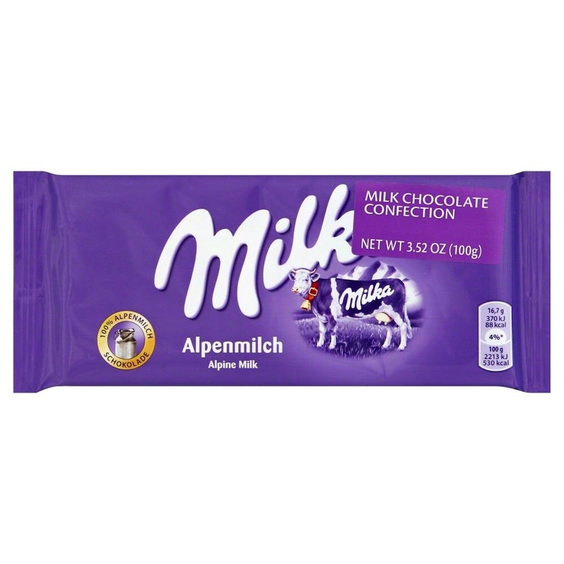 Milka Alpine Milk Chocolate Bar, 3.52 Oz