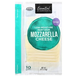 Essential Everyday Cheese, Part Skim, Mozzarella, Low Moisture, Sliced