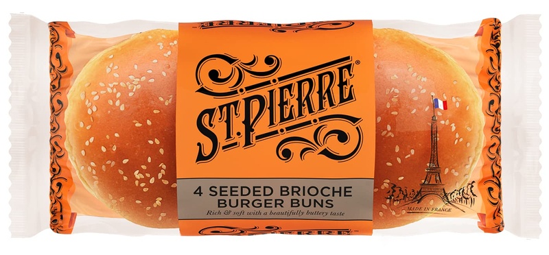 St Pierre Brioche Burger Buns - 7oz/4ct