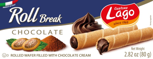 Gastone Lago Roll Break Chocolate, 2.82 Oz
