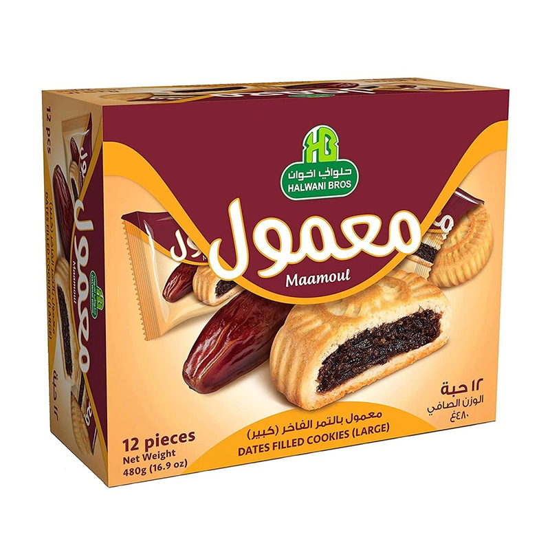 Halwani Bros Cookies, Dates Filled, Large