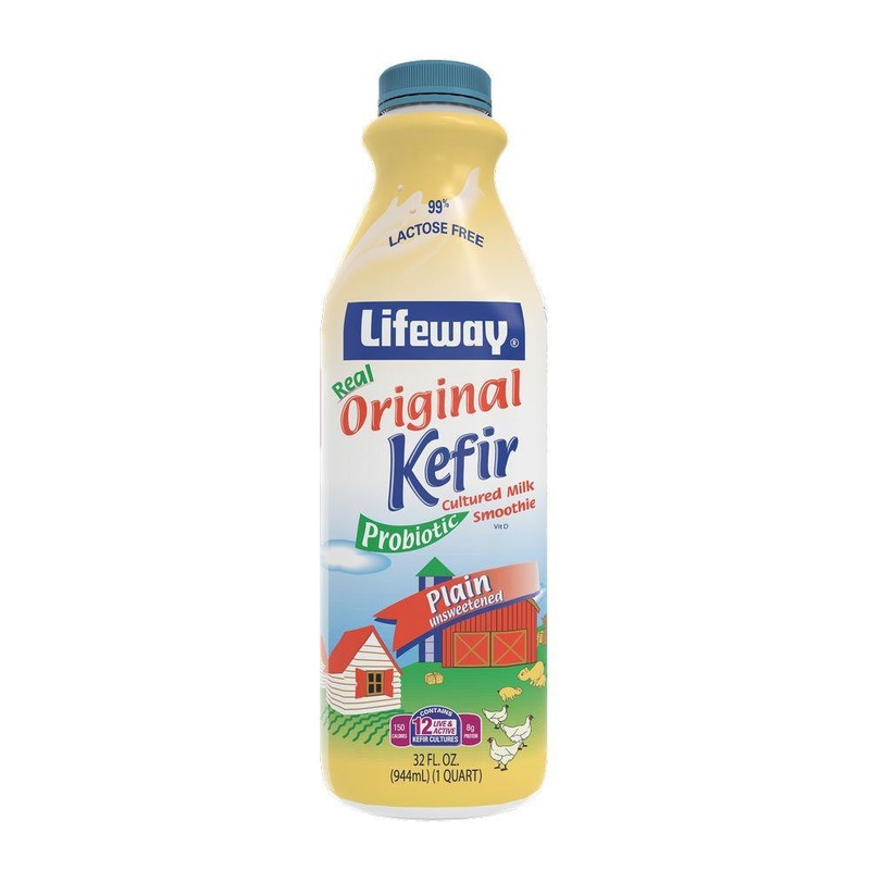 Lifeway Probiotic Original Cultured Plain Unsweetened Milk Kefir, 32 Ounce â€“ 6 P