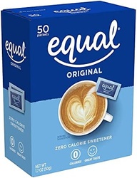 Equal Single Serve Packets Blue Gram 50 Count Packs - 12 Per Case
