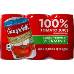 Campbell's 100% Tomato Juice 6 Pack 33.00 Fl Oz