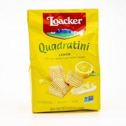 Loacker Quadratini Lemon Bite Size Wafer Cookies 8.82 Oz
