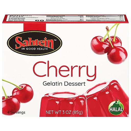 Sahtein Gelatin Dessert, Cherry 3 Oz