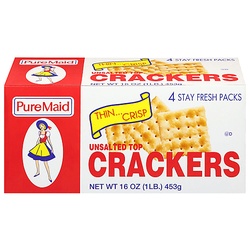 Pure Maid Crackers, Unsalted, Top, Thin, Crisp
