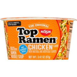 Nissin Top Ramen Noodle Soup Bowl, Chicken Flavor, 3.42 Oz