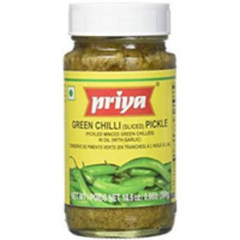 Priya Green Chilli Pickle With Garlic 300gm