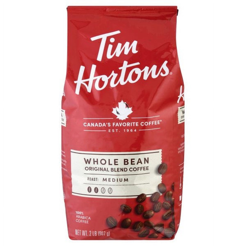 Tim Hortons 100% Arabica, Whole Bean, Medium Roast Coffee - 2 Lb