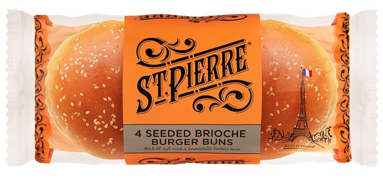 St Pierre Brioche Burger Buns - 7oz/4ct