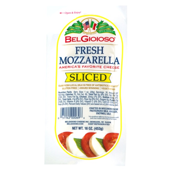 BelGioioso Sliced Fresh Mozzarella 16 Oz Each