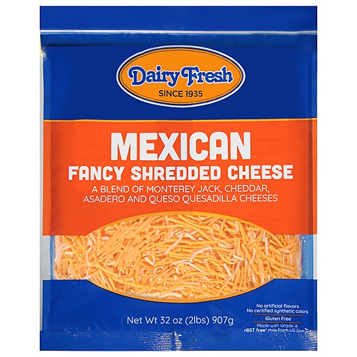 Dairy Fresh Shredded Cheese, Fancy, Mexican 32 Oz