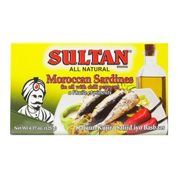 Sultan Sardines, Moroccan, In Oil With Chili Peppers 4.37 Oz