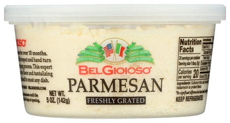 Sartori BelGioioso Parmesan Cheese Freshly Grated 5 Oz