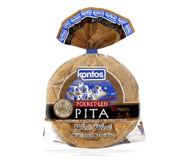 Kontos Whole Wheat Pocket Less Pita