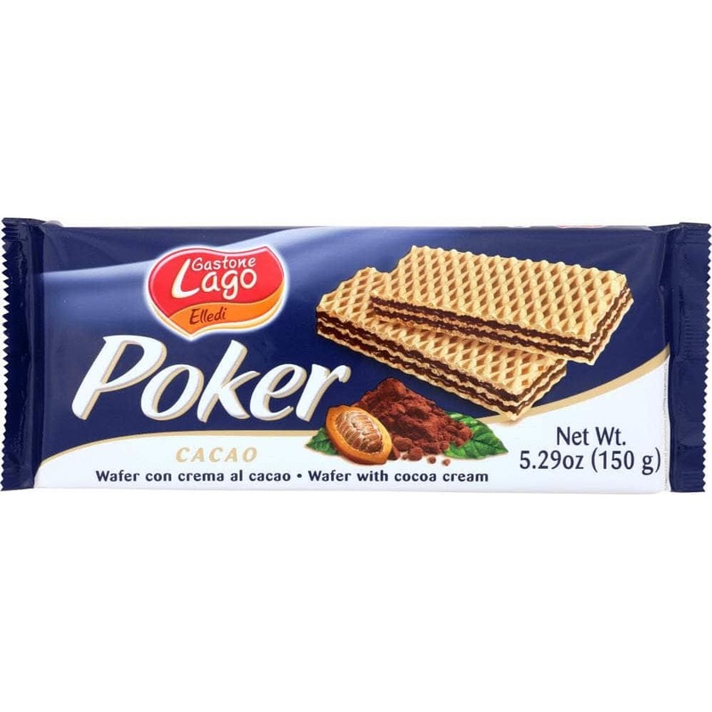 Gastone Lago Cookie Cocoa Cream Wafer Poker, 5.29 Oz