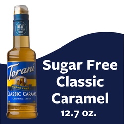 Torani Flavoring Syrup, Sugar Free, Classic Caramel 375 Ml
