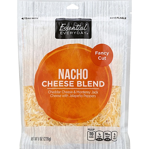 Essential Everyday Cheese, Cheese Blend, Nacho, Fancy Cut 8 Oz