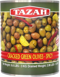 Cracked Green Olives Baladi 6.6 Lb