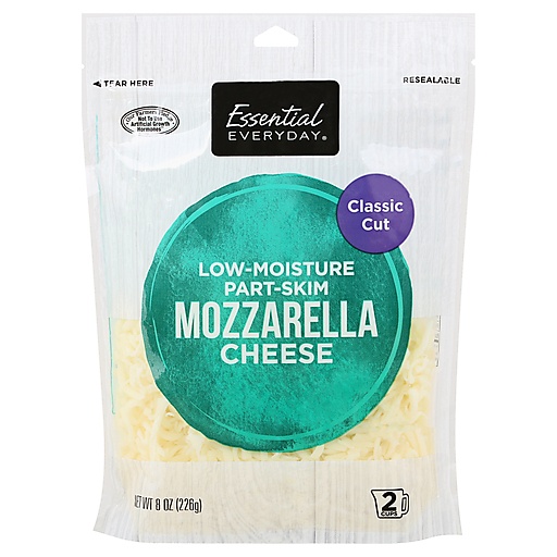 Essential Everyday Cheese, Mozzarella, Classic Cut 8 Oz