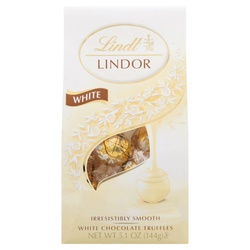 Lindt Lindor White Chocolate Candy Truffles, Chocolates With Smooth, Melting Truffle Center, 5.1 Oz. Bag