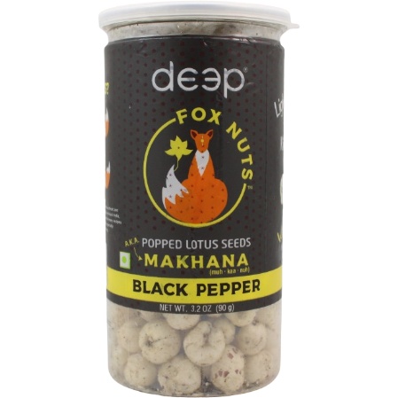 Deep Fox Nuts Makhana Black Pepper - 90 Gm (3.2 Oz)