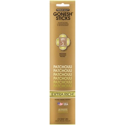 Gonesh Sticks Incense Air Freshener, Extra Rich, Patchouli