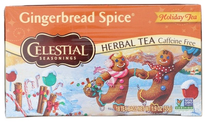 Celestial Seasonings Caffeine Free, Gingerbread Spice, Holiday Tea, Bags Herbal Tea